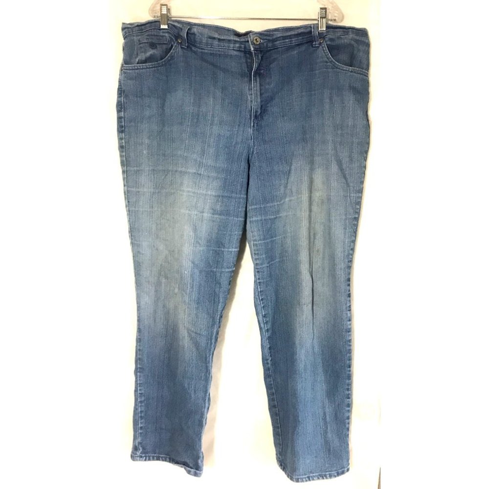 Distressed Gloria Vanderbilt Amanda Denim Jeans Size 22W Light Wash